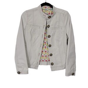 Boden Cream Women’s Button Front Lightweight Jacket, Size 4